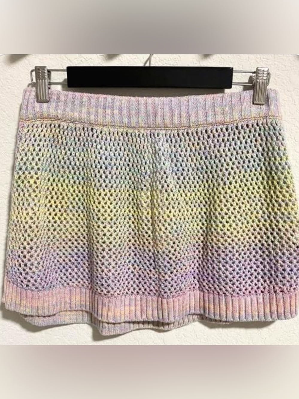 NWT Cotton On Pastel Multi-Color Crochet Knit Mini Skirt